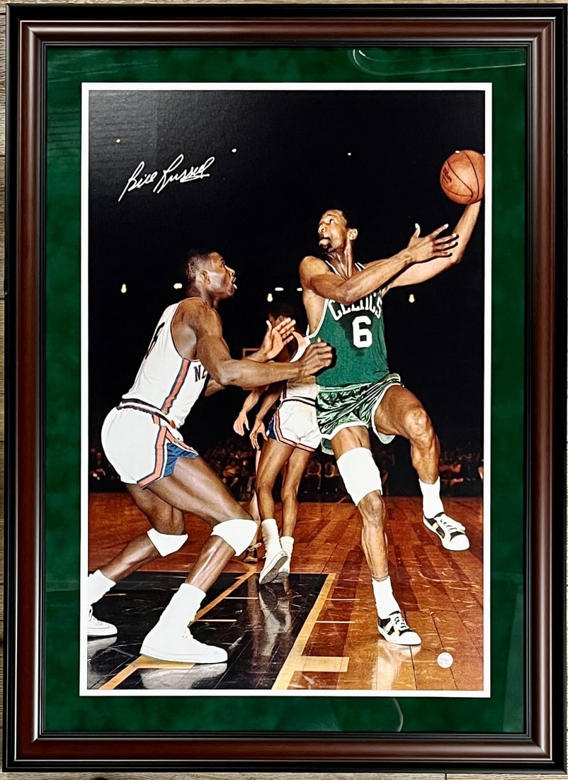 Bill Russell Signed 20x24 Photo Custom Framed Display Boston Celtics: Bill Russell Signed 20x24 Photo Custom Framed Display Boston Celtics This professionally framed display features a stunning 20x24 photo signed by basketball legend Bill Russell, a Hall of Famer and a 