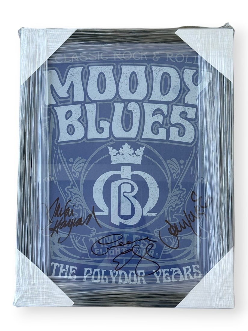 Beckett Authenticated Moody Blues autographed poster with Hayward Edge Lodge (1 of 4)