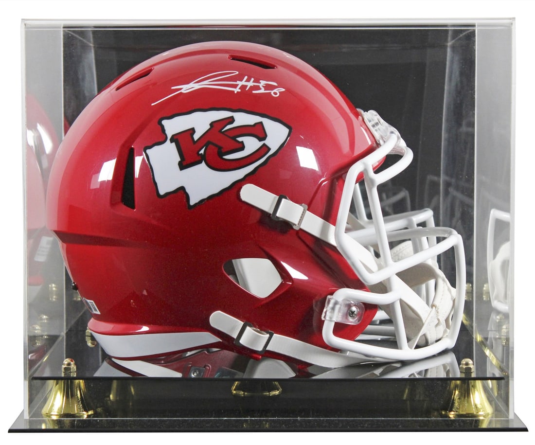 George Karlaftis Signed Kansas City Chiefs Full Size Helmet BAS Authenticated: George Karlaftis Signed Kansas City Chiefs Full Size Helmet BAS Authenticated This autographed Riddell Full Size Speed Replica Helmet has been personally signed by George Karlaftis of the Kansas City 