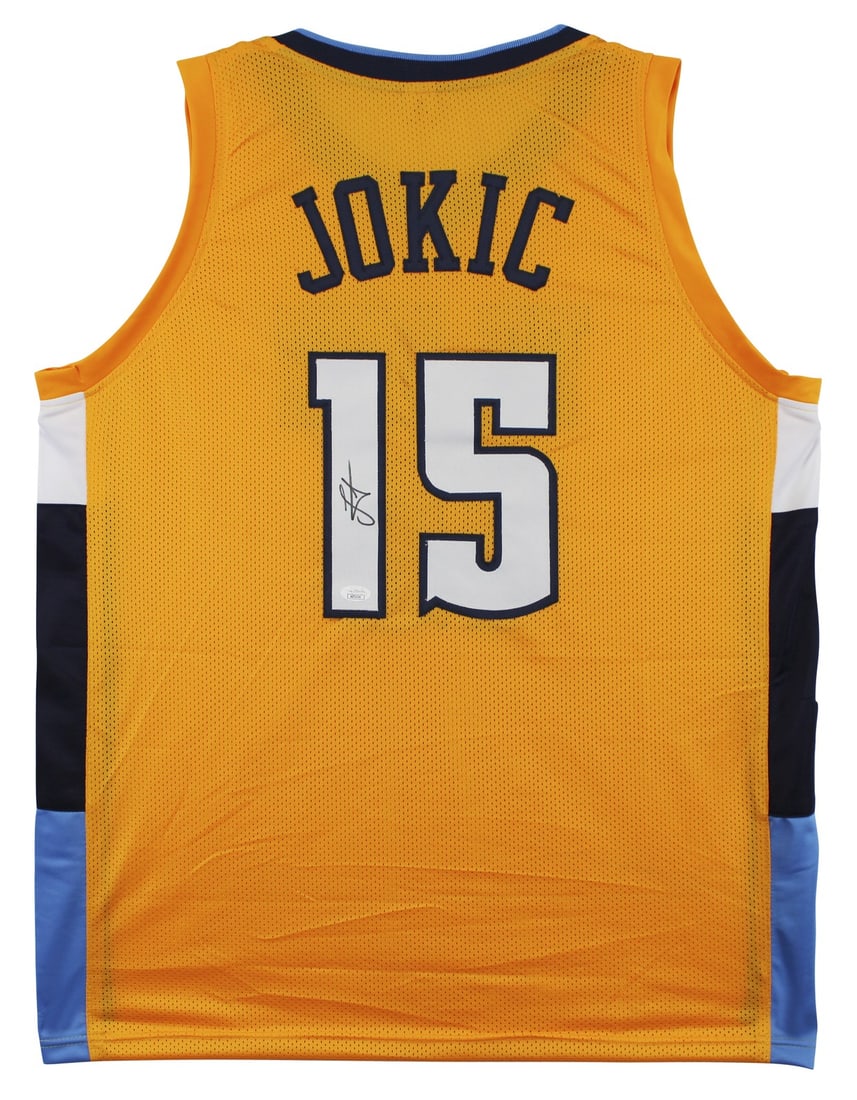 Nikola Jokic Signed Denver Nuggets Yellow Pro Style Jersey BAS Witnessed: Nikola Jokic Signed Denver Nuggets Yellow Pro Style Jersey BAS Witnessed This authentic alternate yellow pro style jersey has been personally signed by Nikola Jokic of the Denver Nuggets. It features 