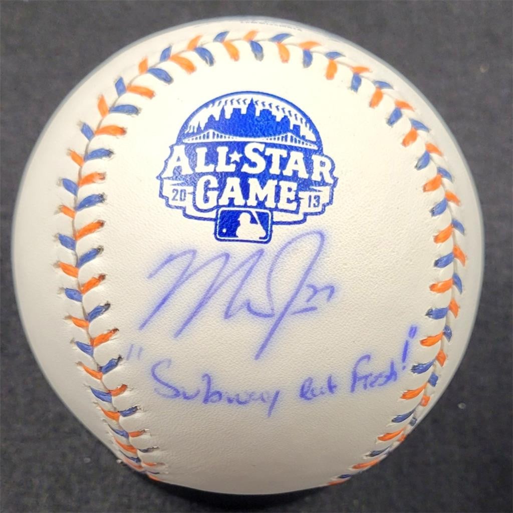 2013 All Star Game Baseball Autographed by Mike Trout PSA Authenticated: 2013 All Star Game Baseball Autographed by Mike Trout PSA Authenticated This is a rare 2013 MLB All Star Game baseball featuring the official "Subway Eat Fresh!" branding, hand-signed by Mike Trout. T