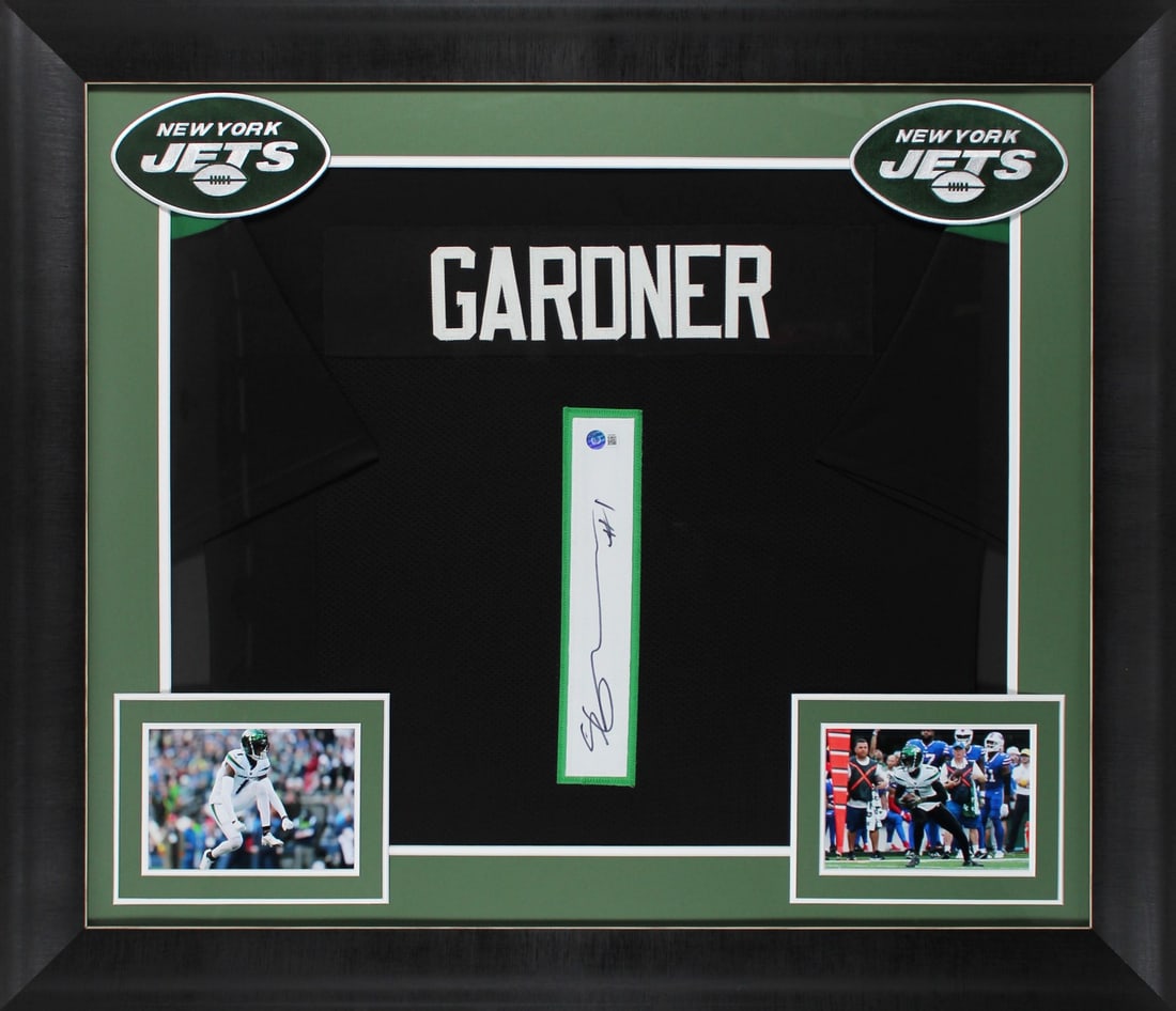 Ahmad Sauce Gardner Signed Black Framed Jersey New York Jets BAS Authenticated: Ahmad Sauce Gardner Signed Black Framed Jersey New York Jets BAS Authenticated Celebrate the talent of Ahmad Sauce Gardner with this authentic signed black pro style framed jersey from the New York Je