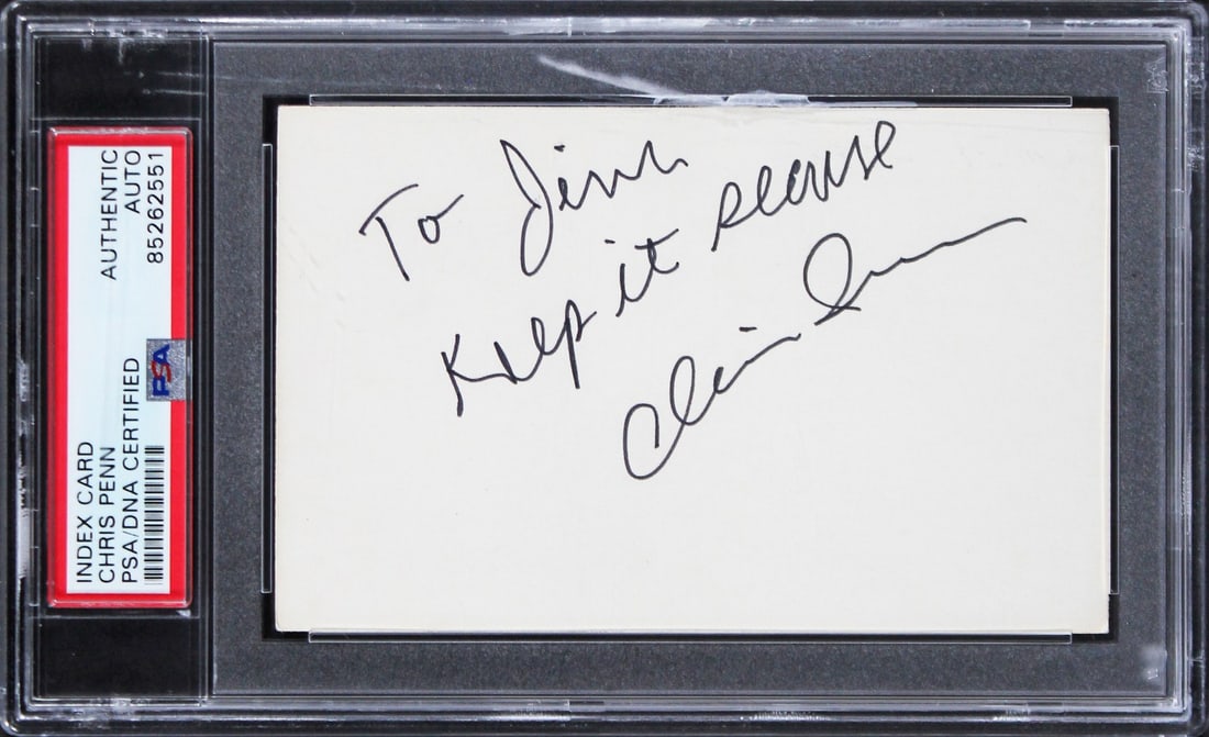 PSA authenticated Chris Penn signed 3x5 index card Footloose (1 of 5)