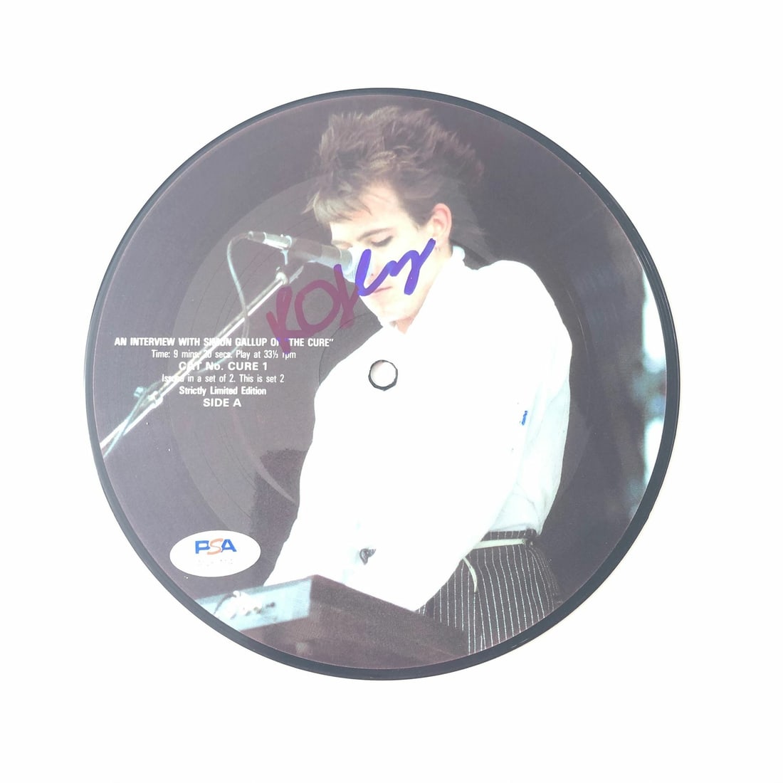 Autographed Robert Smith The Cure 7 Inch Vinyl PSA DNA (1 of 3)