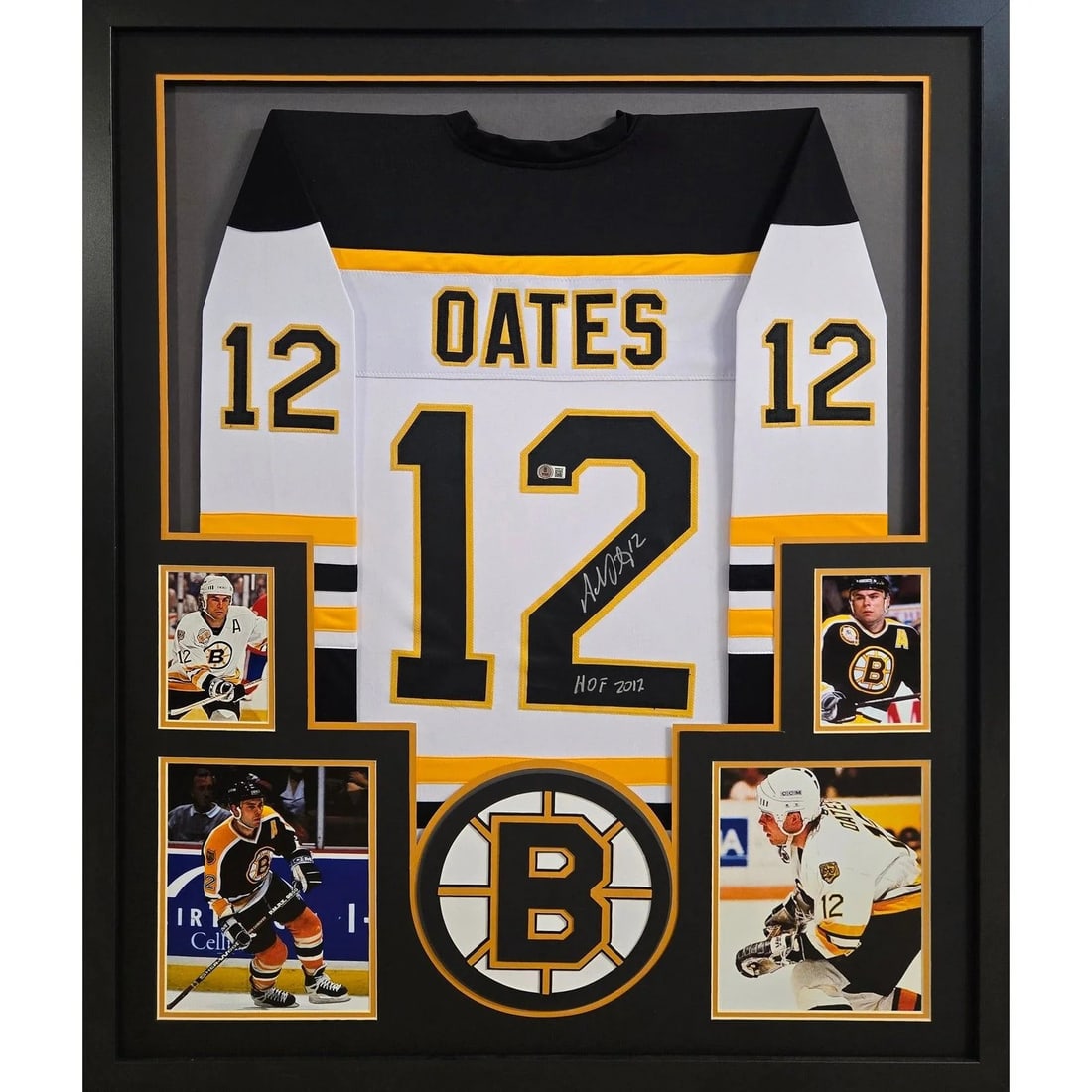 Adam Oates Autographed Framed Jersey Boston Bruins Beckett Certified: Adam Oates Autographed Framed Jersey Boston Bruins Beckett Certified This is a signed and framed Adam Oates jersey from the Boston Bruins, authenticated by Beckett, a leading authority in sports memor
