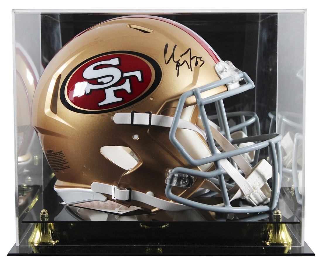 Christian McCaffrey Signed 49ers Full Size Helmet with Fanatics Authentication: Christian McCaffrey Signed 49ers Full Size Helmet with Fanatics Authentication Elevate your memorabilia collection with this autographed full-size Speed Proline helmet, personally signed by Christian 