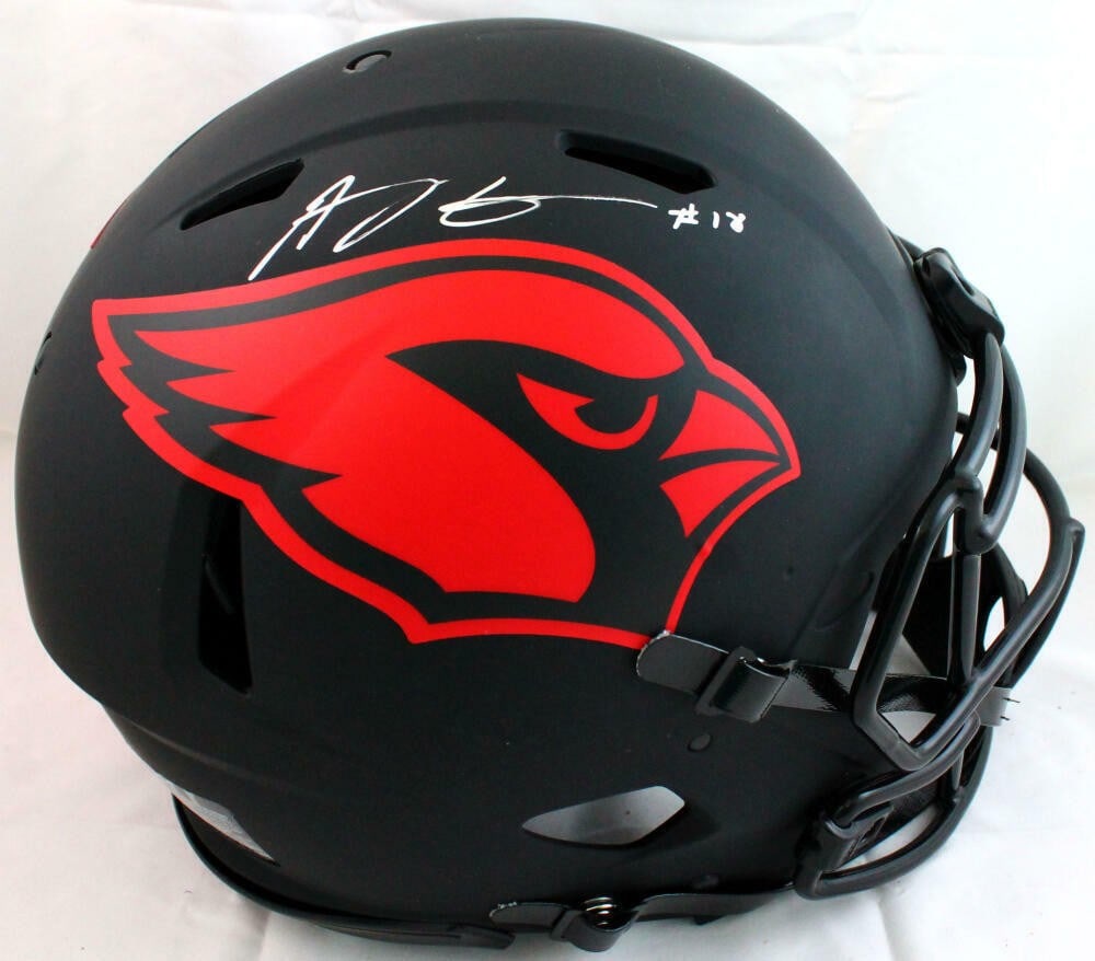 Arizona Cardinals Eclipse Speed Authentic Helmet Signed by AJ Green: Arizona Cardinals Eclipse Speed Authentic Helmet Signed by AJ Green This is an original, signed Arizona Cardinals Eclipse Speed authentic full-size helmet featuring AJ Green. It is a pre-owned collect