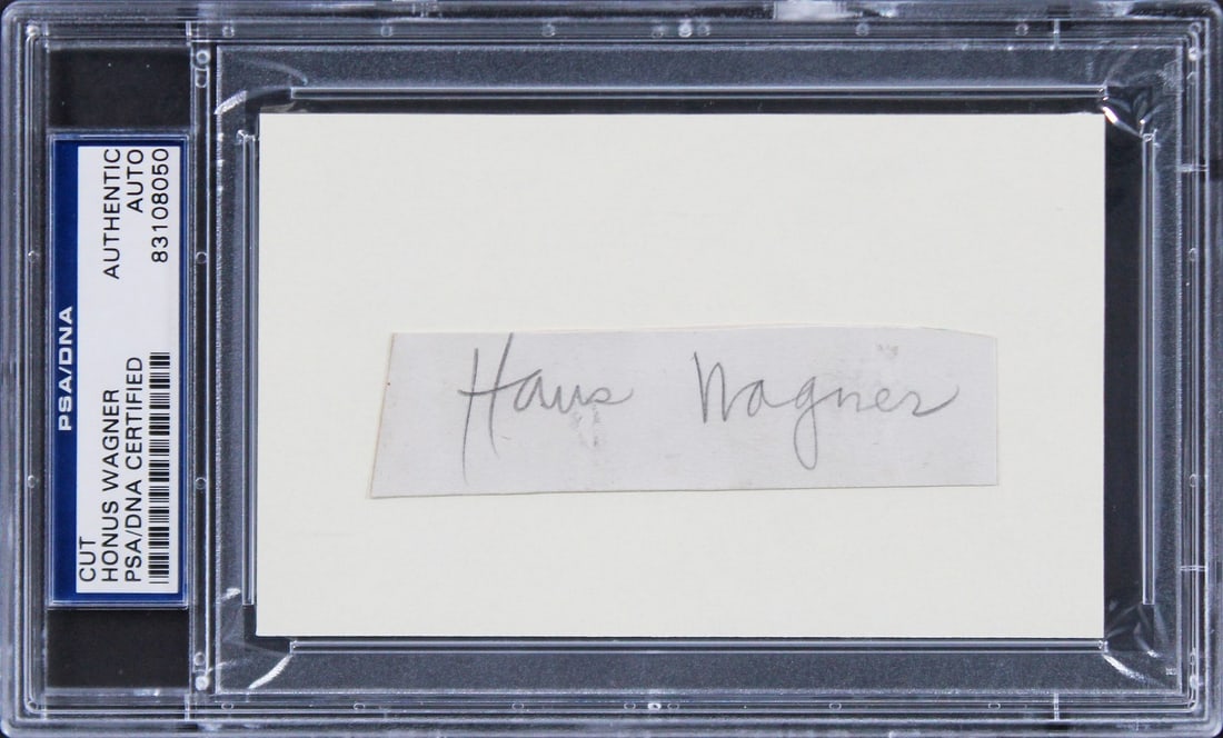 Honus Wagner Signed 1x3.75 Inch Cut PSA DNA Authenticated Slabbed Autograph (1 of 2)