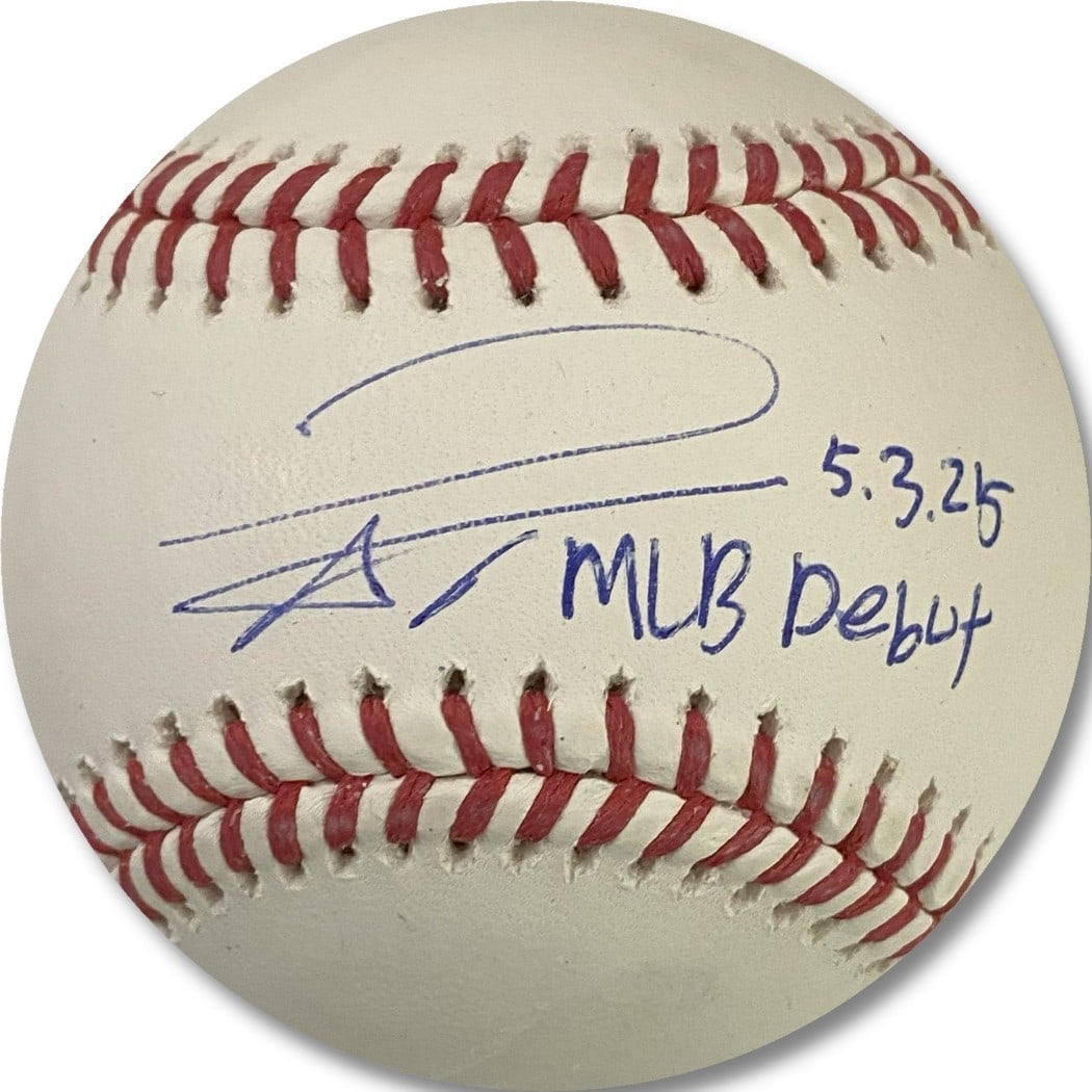 Hye Seong Kim Autographed Baseball MLB Debut Dodgers Beckett Authenticated: Hye Seong Kim Autographed Baseball MLB Debut Dodgers Beckett Authenticated This Hye Seong Kim autographed baseball commemorates his MLB debut on May 3, 2025, with the Los Angeles Dodgers. The ball fea