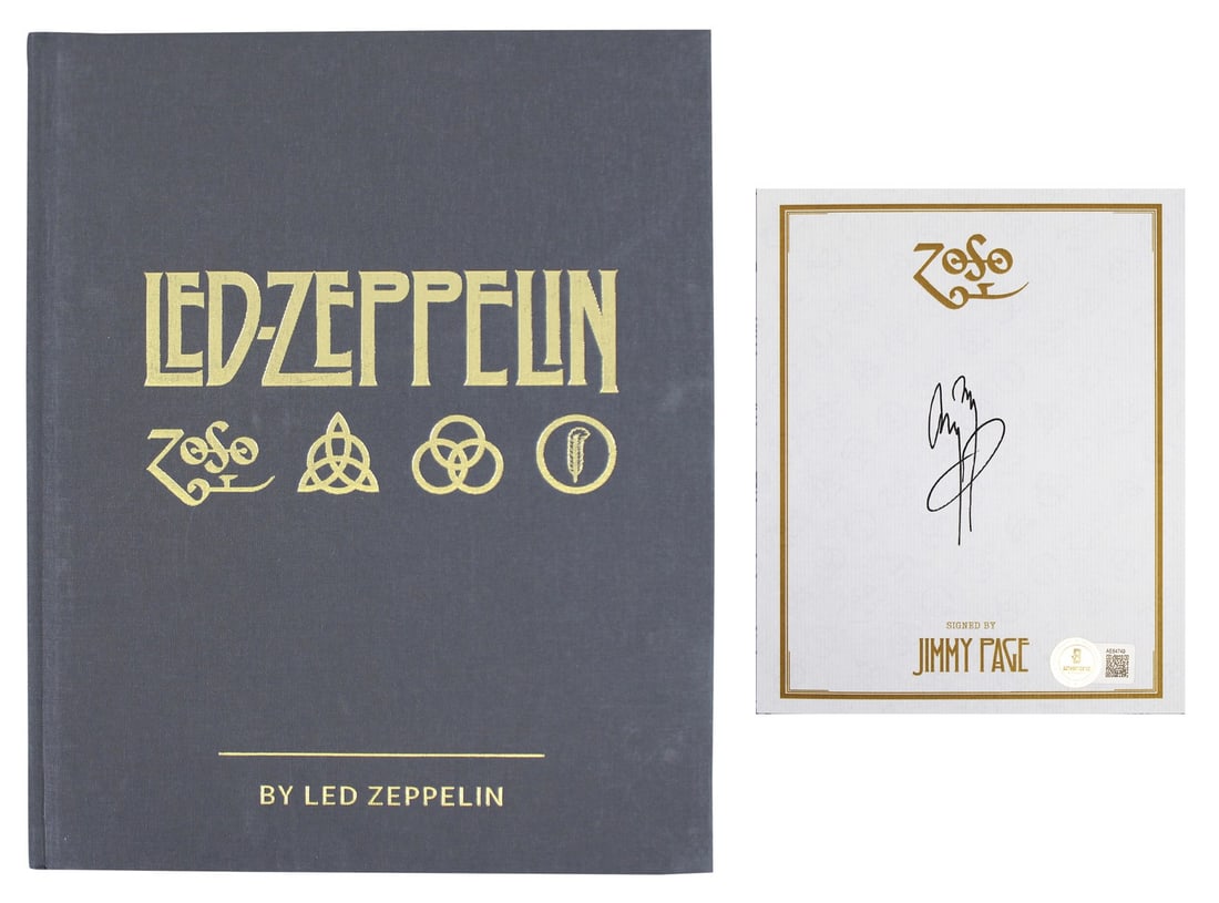 Jimmy Page signed Led Zeppelin hardcover book with Beckett COA (1 of 7)