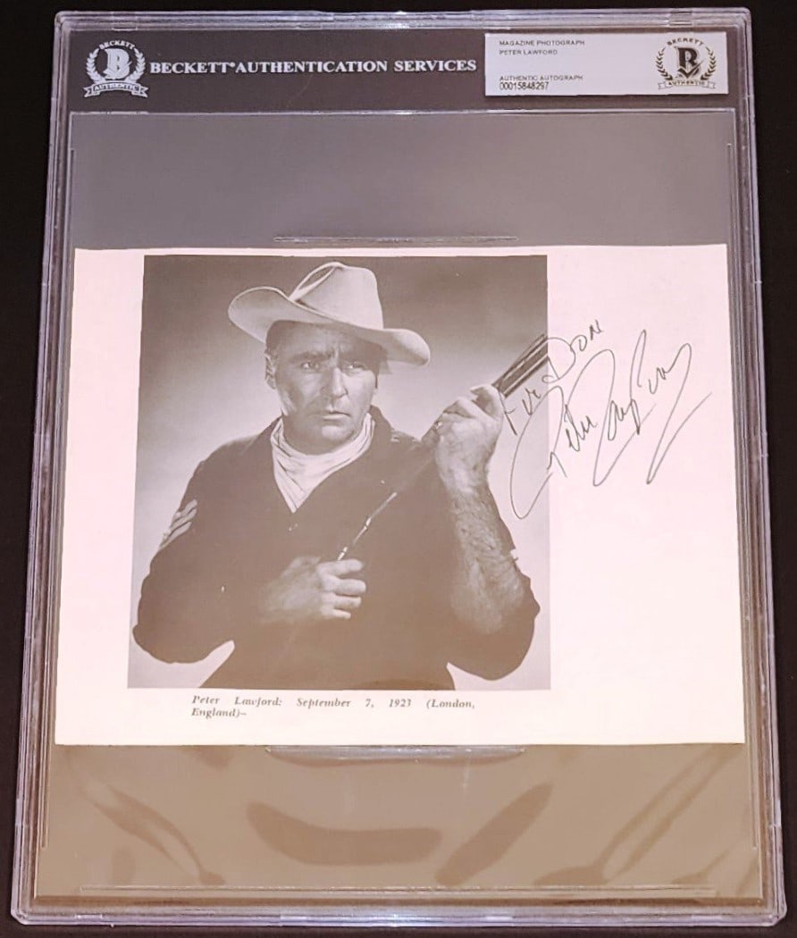 Beckett Authenticated 6.5x8 Photograph Signed by Peter Lawford Rat Pack (1 of 2)