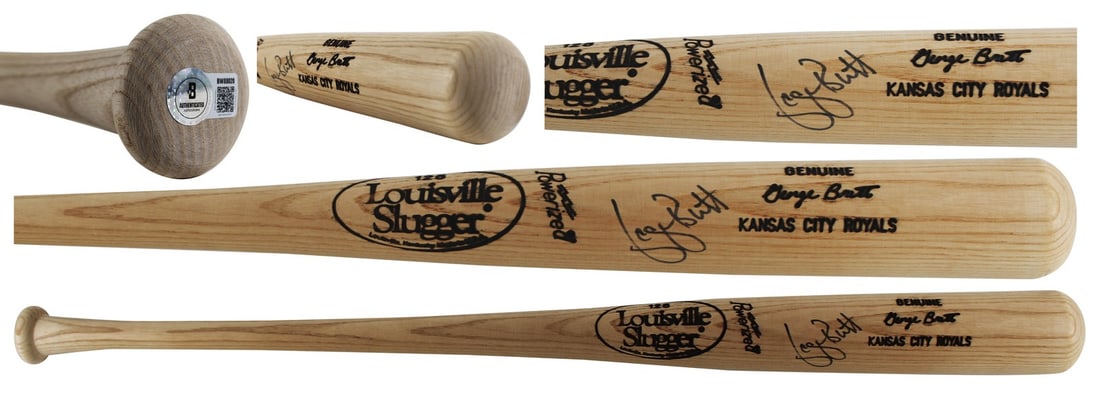George Brett signed Louisville Slugger bat Beckett authenticated Royals: George Brett signed Louisville Slugger bat Beckett authenticated Royals This Louisville Slugger Player Model baseball bat has been personally signed by George Brett of the Kansas City Royals. The bat 