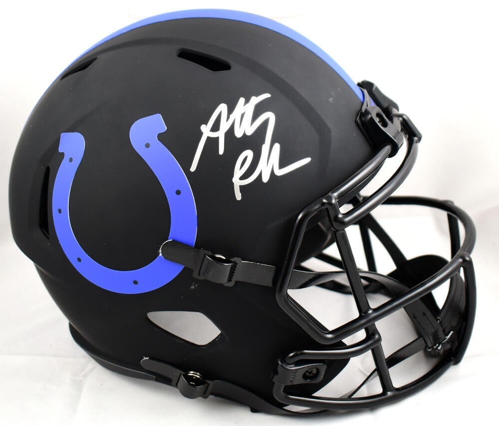Indianapolis Colts Eclipse Speed Full Size Helmet signed by Anthony Richardson: Indianapolis Colts Eclipse Speed Full Size Helmet signed by Anthony Richardson This is an original autographed Indianapolis Colts full-size Eclipse Speed helmet signed by Anthony Richardson. The item 