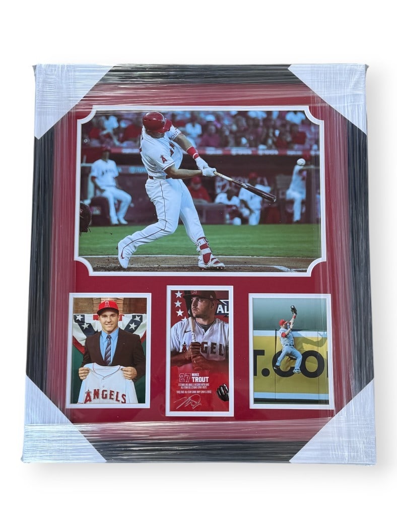 Mike Trout Autographed All-Star Game Photo Custom Frame PSA Authenticated: Mike Trout Autographed All-Star Game Photo Custom Frame PSA Authenticated Celebrate the legacy of Mike Trout with this stunning autographed All-Star Game photo. This original photograph captures Trout