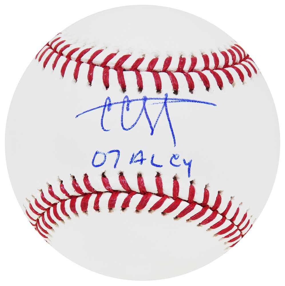 C.C. Sabathia Signed MLB Baseball with 2007 AL CY Inscription COA: C.C. Sabathia Signed MLB Baseball with 2007 AL CY Inscription COA This is a signed Rawlings Official MLB baseball by C.C. Sabathia, featuring the inscription '07 AL CY', commemorating his exceptional 