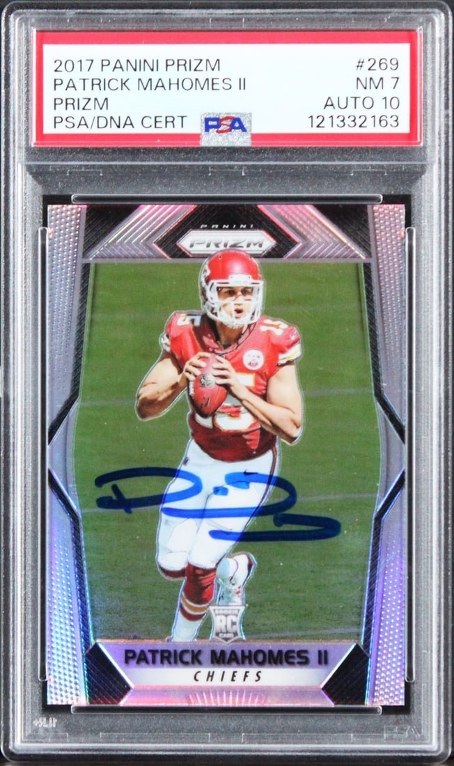 PSA Slab Patrick Mahomes 2017 Panini Prizm Silver #269 Rookie Auto 10 Card 8 (1 of 2)
