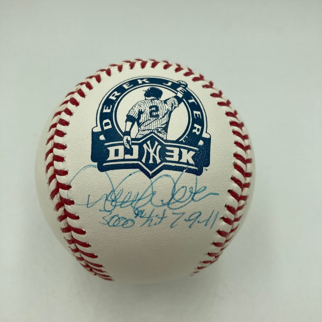 Signed Derek Jeter DJ3K 3000th Hit Baseball Steiner Holograms: Signed Derek Jeter DJ3K 3000th Hit Baseball Steiner Holograms Official-style baseball signed and inscribed by Derek Jeter, commemorating his 3000th hit on 7-9-11 with DJ3K inscription. It is an origin