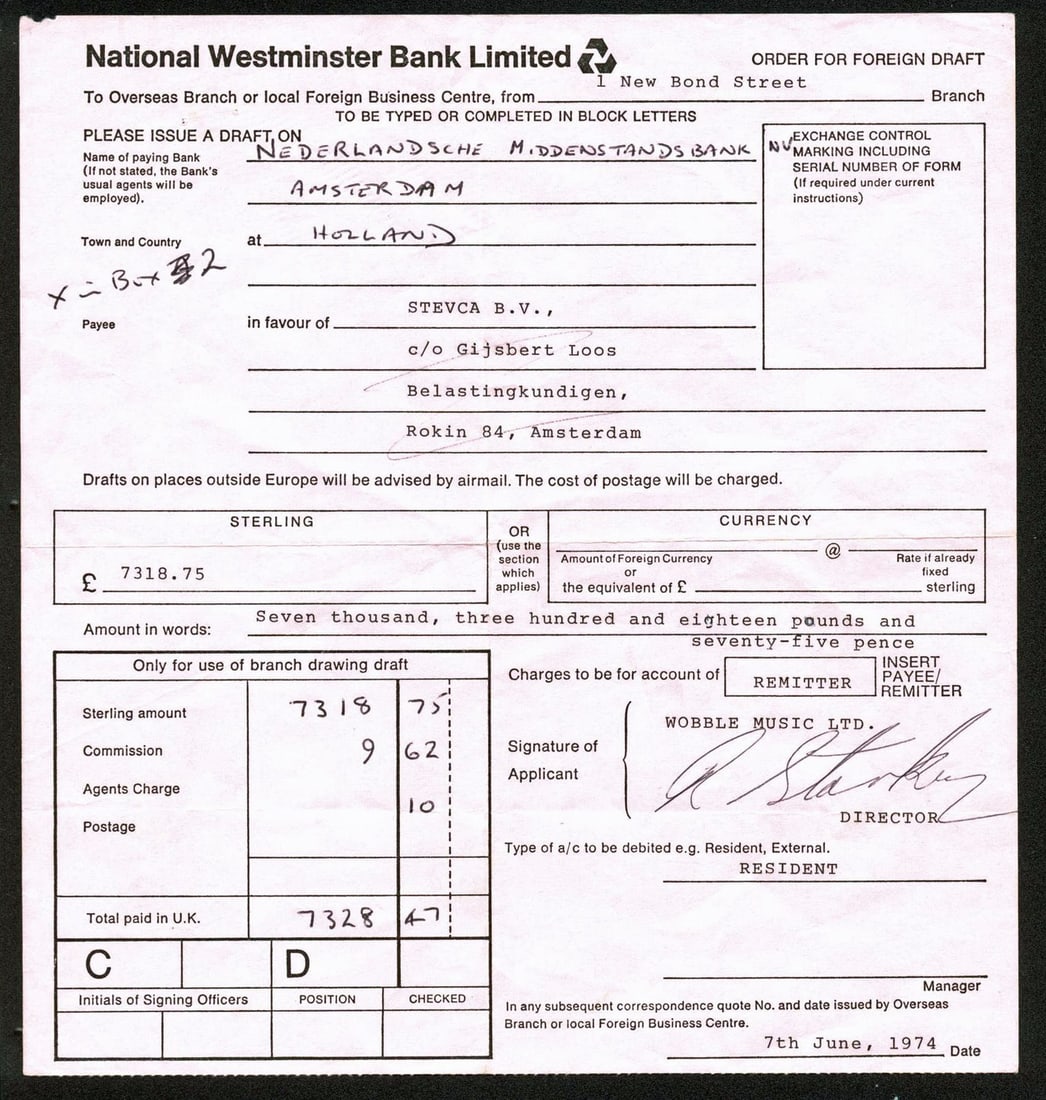 1974 Bank Document Signed by Ringo Starr PSA DNA COA 8x8.5 (1 of 2)