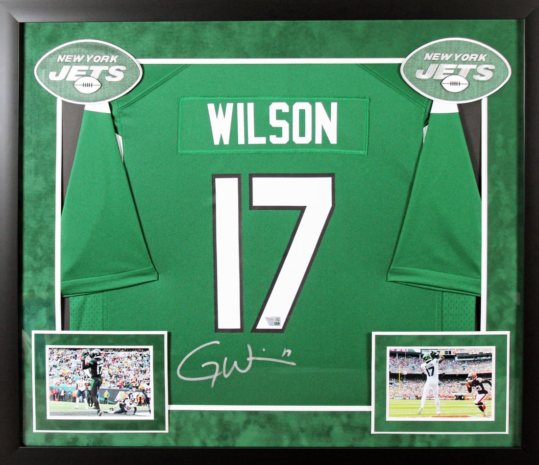 Framed Garrett Wilson Signed Jets Nike Game Jersey Fanatics Authenticated (1 of 2)