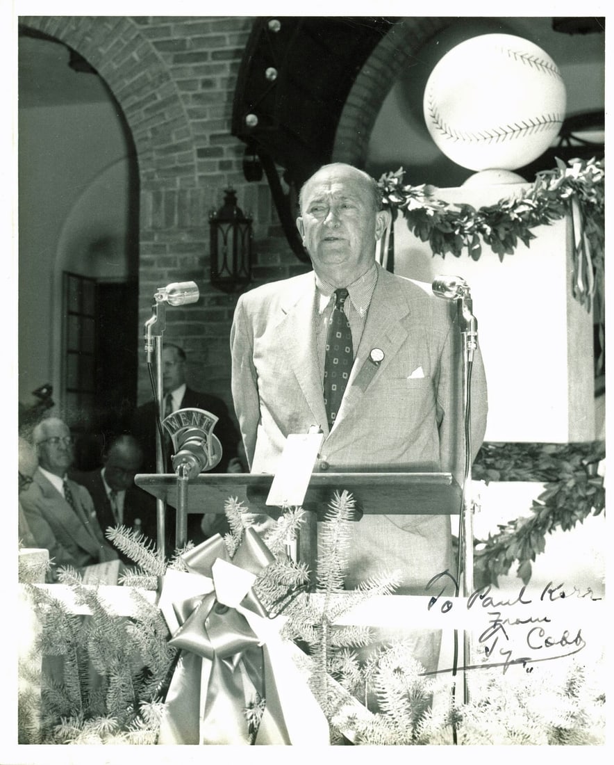 Ty Cobb Authentic Signed B&W 8x10 Photo To Paul Kerr JSA COA (1 of 3)