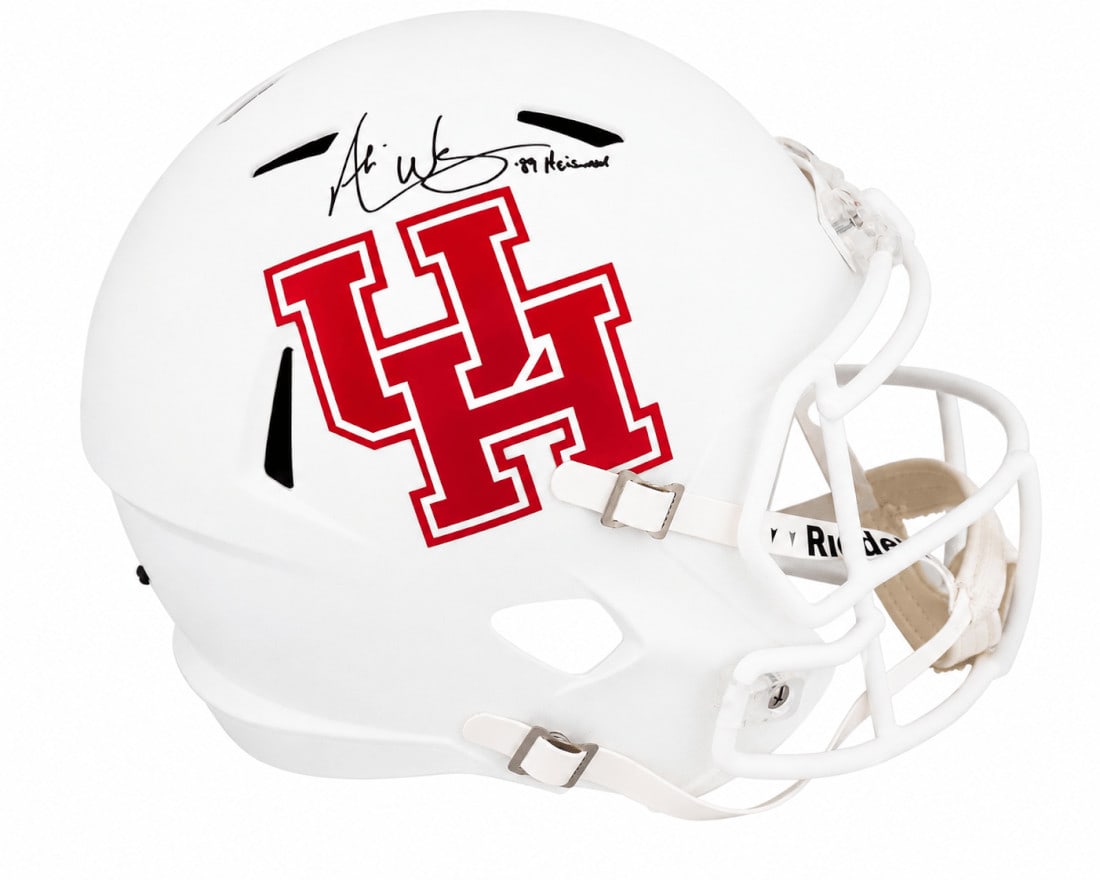 Houston Cougars Riddell full size speed replica helmet signed by Andre Ware: Houston Cougars Riddell full size speed replica helmet signed by Andre Ware Signed Houston Cougars Riddell full size speed replica football helmet featuring Andre Ware's autograph and '89 Heisman' ins
