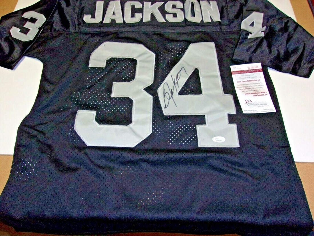 Bo Jackson signed Raiders football jersey JSA COA (1 of 2)