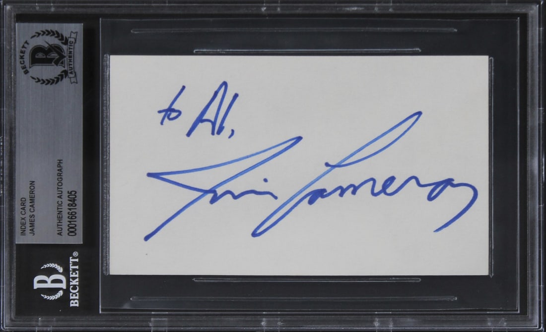 James Cameron autographed 3x5 index card To Al Beckett authenticated (1 of 2)