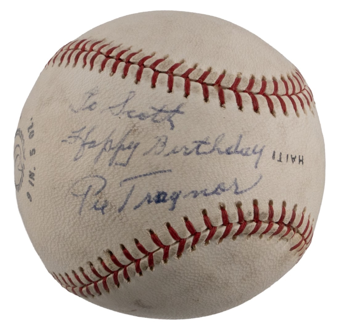 PSA DNA authenticated Pie Traynor autographed baseball HOF: PSA DNA authenticated Pie Traynor autographed baseball HOF This is a single-signed baseball by Pie Traynor, featuring his autograph on an attractive Spalding Official Pro League ball. Traynor was a ma
