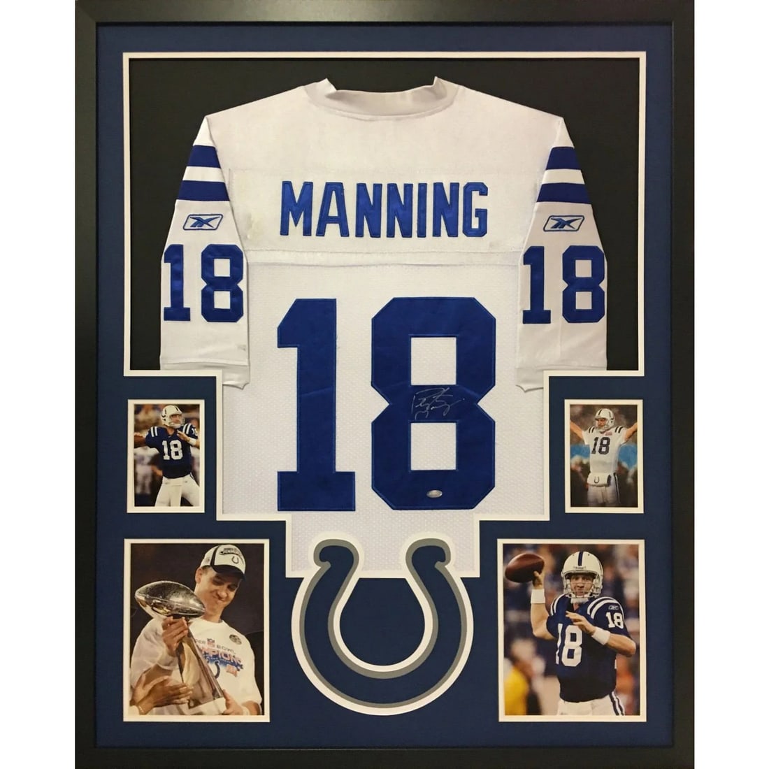 Framed Peyton Manning Autographed Colts Jersey Steiner Authentication (1 of 3)