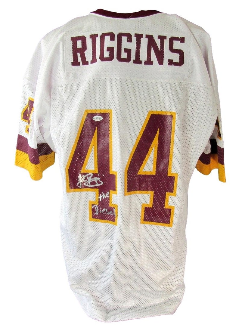 White Mitchell and Ness Redskins Throwback Jersey signed by John Riggins JSA (1 of 8)
