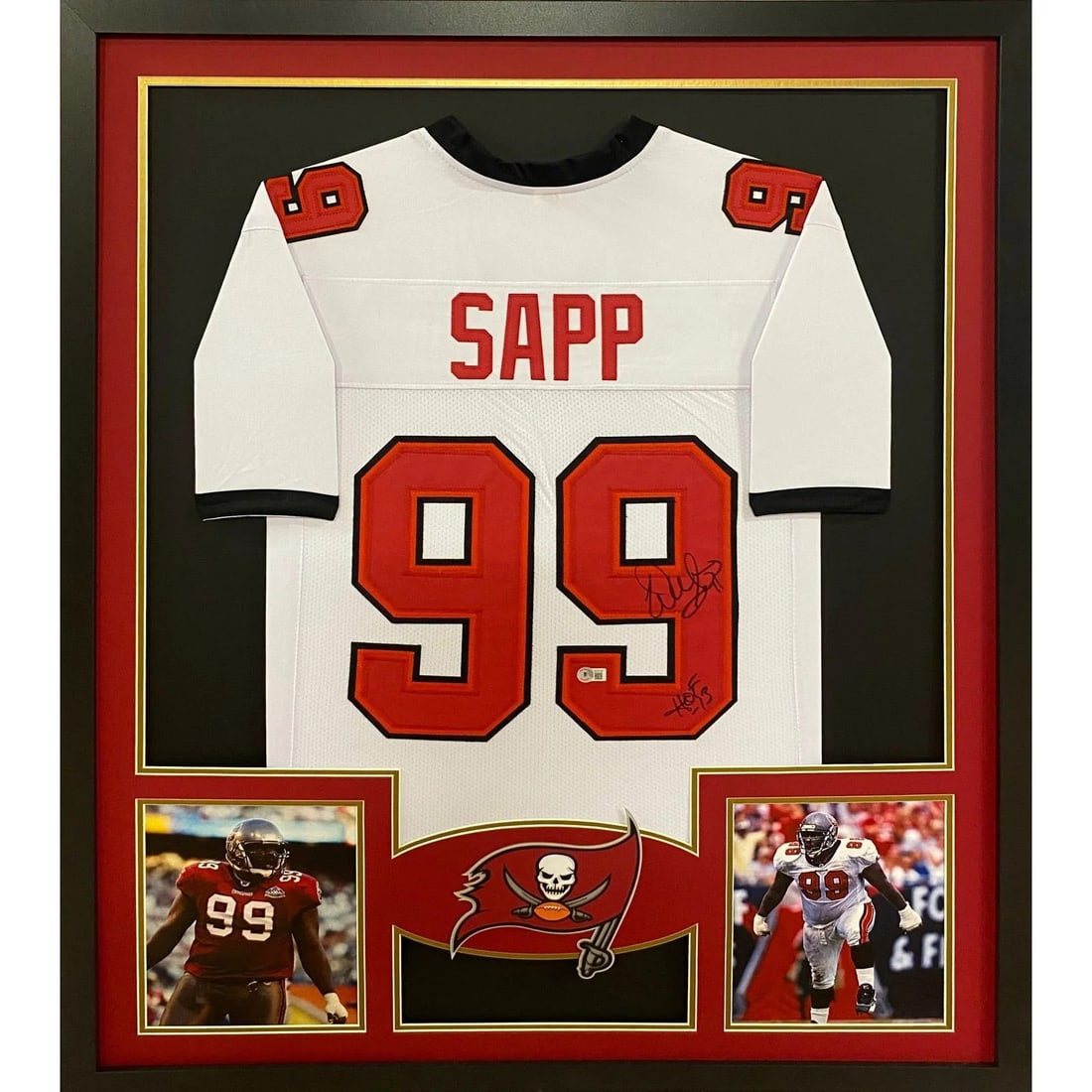 Warren Sapp Signed Framed Jersey Tampa Bay Buccaneers Beckett Authenticated: Warren Sapp Signed Framed Jersey Tampa Bay Buccaneers Beckett Authenticated Celebrate the legacy of Warren Sapp with this stunning framed and autographed Tampa Bay Buccaneers jersey. Authenticated by 