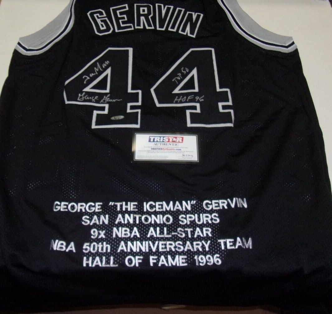 George Gervin Signed San Antonio Spurs Jersey With TRISTAR COA Hall of Fame 1996 (1 of 2)