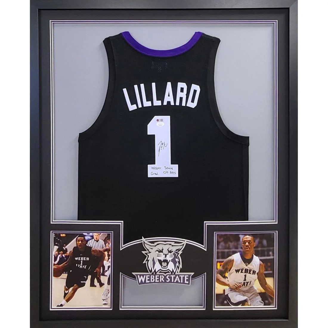 Damian Lillard Framed Autographed Jersey JSA Certified Trailblazers: Damian Lillard Framed Autographed Jersey JSA Certified Trailblazers This autographed Damian Lillard jersey is elegantly framed and authenticated by JSA, ensuring its quality and authenticity. The meti