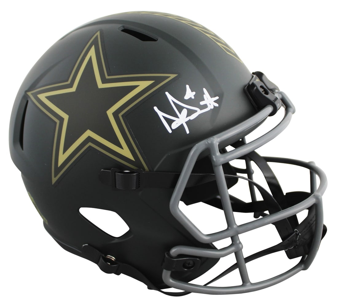 Dallas Cowboys Riddell Speed Replica Helmet signed by Dak Prescott BAS: Dallas Cowboys Riddell Speed Replica Helmet signed by Dak Prescott BAS Autographed Riddell full size Speed replica helmet personally signed by Dak Prescott for the Dallas Cowboys. This is an original 