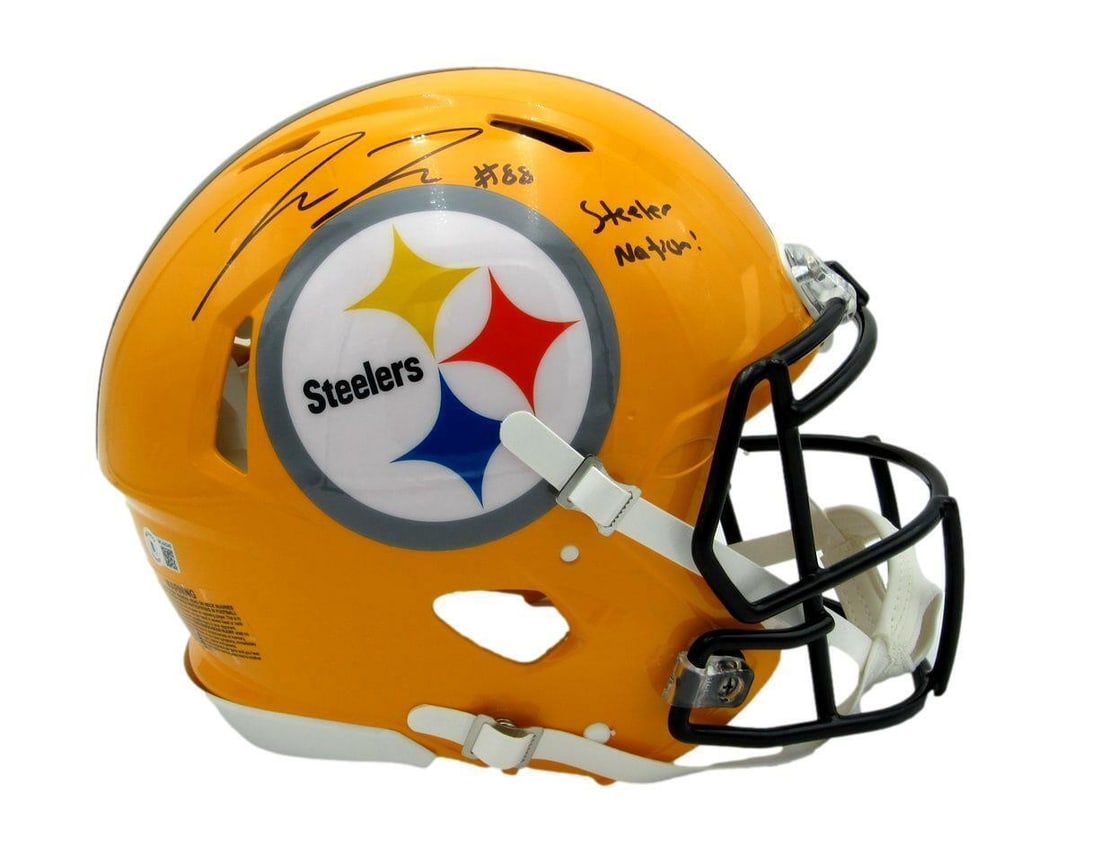 Pat Freiermuth Signed Steelers Full Size Helmet with Inscription (1 of 4)