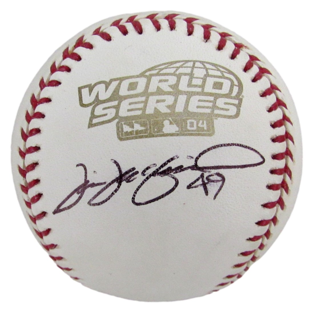 JSA Authenticated Tim Wakefield 2004 World Series Red Sox Baseball: JSA Authenticated Tim Wakefield 2004 World Series Red Sox Baseball This is an original 2004 World Series baseball signed by Tim Wakefield of the Boston Red Sox. The autograph is authenticated by JSA a
