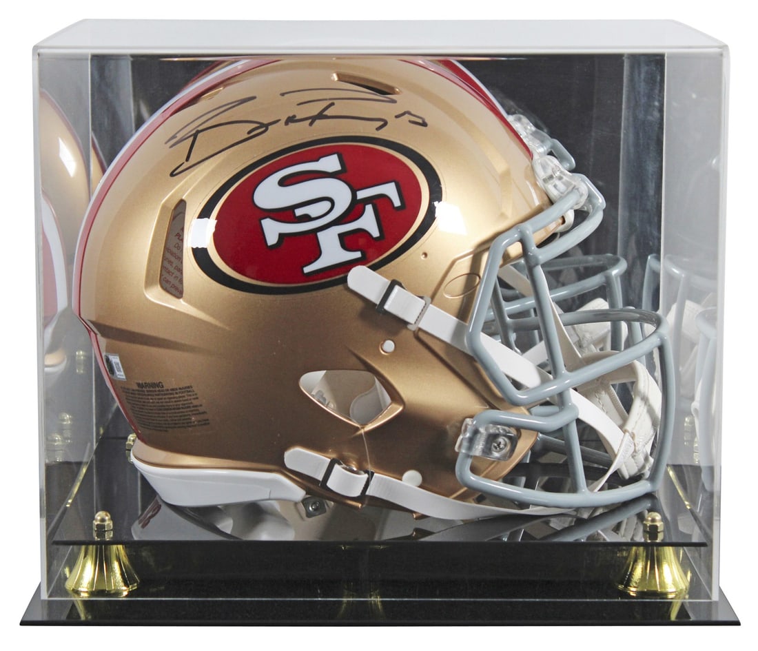 Brock Purdy autographed Riddell Speed Proline helmet with display case BAS (1 of 4)