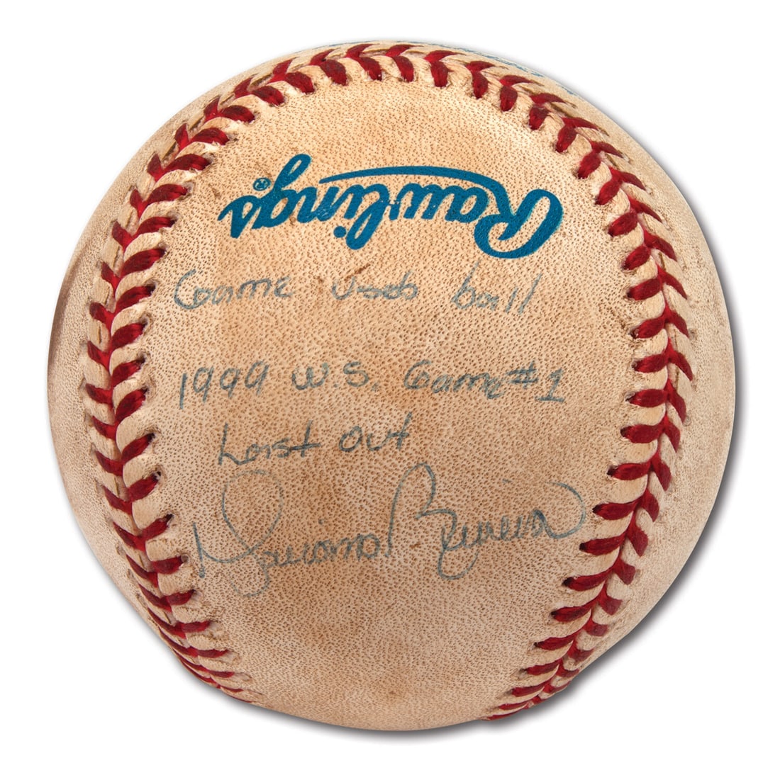 Mariano Rivera Signed Final Out Baseball 1999 World Series PSA DNA: Mariano Rivera Signed Final Out Baseball 1999 World Series PSA DNA Celebrate the legacy of baseball with this remarkable piece: the final out baseball from Game 1 of the 1999 World Series, signed by t