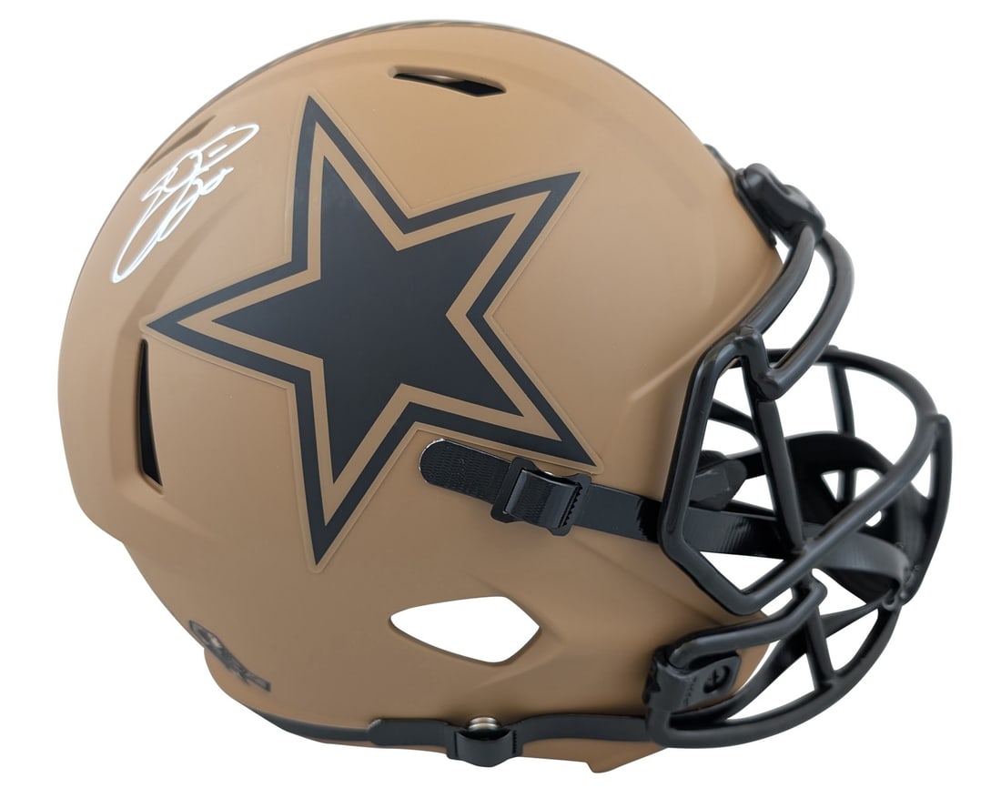 Emmitt Smith Signed Dallas Cowboys STS II Full Size Speed Helmet Beckett Authenticated: Emmitt Smith Signed Dallas Cowboys STS II Full Size Speed Helmet Beckett Authenticated This is an authentic Emmitt Smith signed Dallas Cowboys Salute To Service II Riddell Full Size Speed Replica Helm