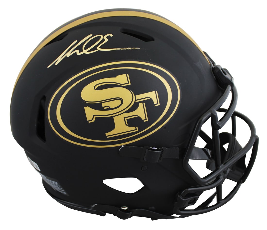 Mike Evans autographed Riddell Eclipse Speed Proline helmet BAS Witnessed: Mike Evans autographed Riddell Eclipse Speed Proline helmet BAS Witnessed Autographed alternate Eclipse Riddell authentic full size Speed Proline helmet personally signed by Mike Evans of the San Fran
