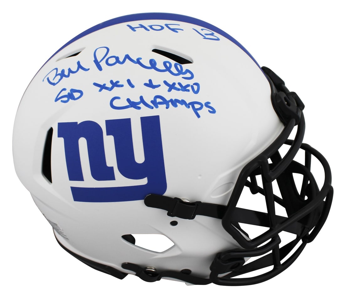 Bill Parcells signed Giants full size Speed Proline helmet Beckett witnessed (1 of 3)
