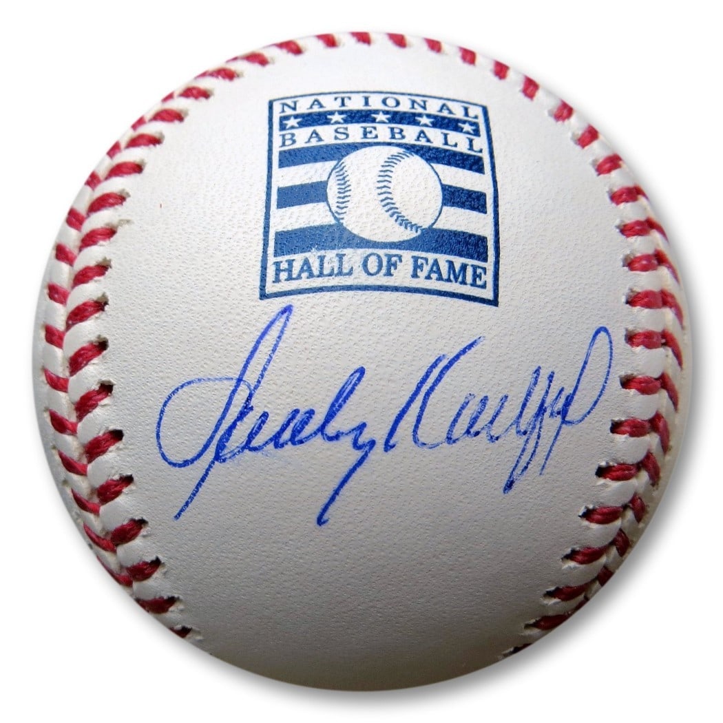 Sandy Koufax Autographed MLB Baseball Dodgers JSA Certified: Sandy Koufax Autographed MLB Baseball Dodgers JSA Certified This is an original signed baseball featuring the legendary Sandy Koufax, a Hall of Fame player known for his exceptional career with the Lo