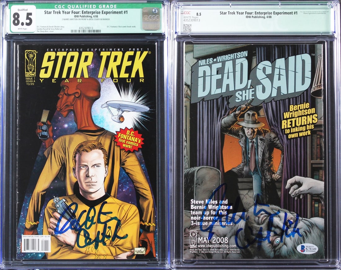 Star Trek Year Four Enterprise #1 Comic Dual Signed by William Shatner CGC 8.5 (1 of 7)