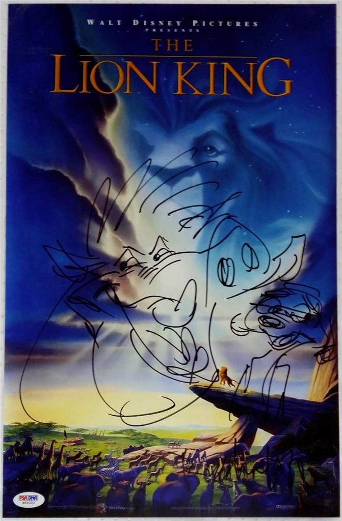 Rob Minkoff Autographed Timon and Pumba Lion King 11x17 Photo With PSA Authentication: Rob Minkoff Autographed Timon and Pumba Lion King 11x17 Photo With PSA Authentication This original 11x17 photograph features Timon and Pumba from The Lion King, signed and sketched by Rob Minkoff. Th