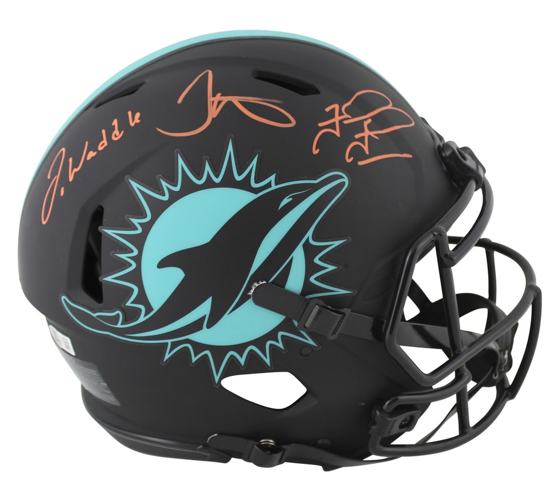 Miami Dolphins Eclipse Full Size Speed Proline Helmet Signed by 3 Beckett (1 of 3)