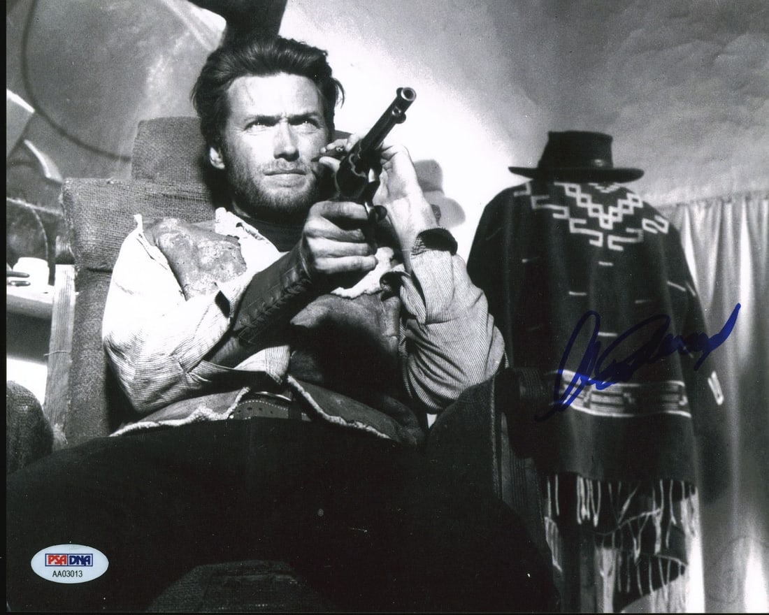 Clint Eastwood Signed 8x10 Photo Gem Mint 10 BAS Authenticated: Clint Eastwood Signed 8x10 Photo Gem Mint 10 BAS Authenticated This stunning 8x10 photo features a striking image from "The Good, the Bad and the Ugly" and has been personally signed by the iconic Cli