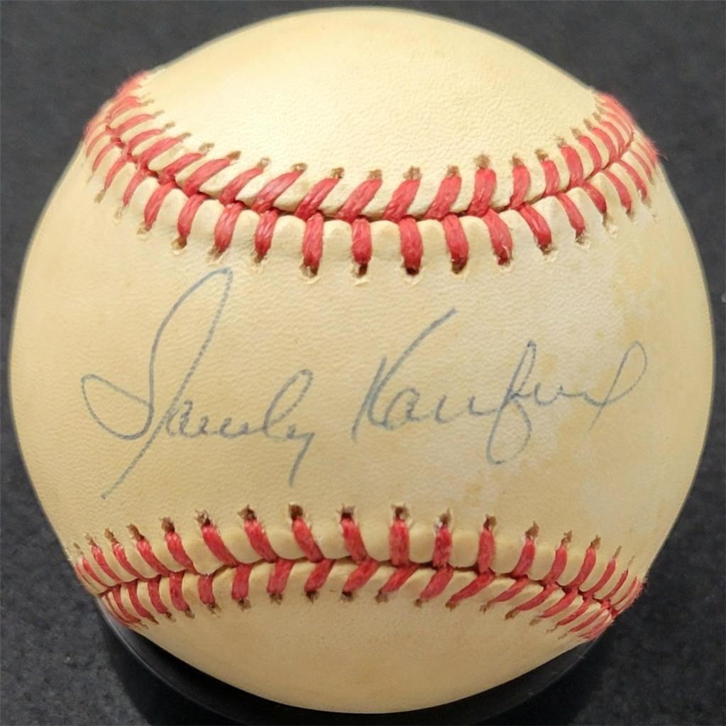 Sandy Koufax Autographed National League Baseball With PSA Authentication: Sandy Koufax Autographed National League Baseball With PSA Authentication This is an original Official National League baseball autographed by Sandy Koufax of the Los Angeles Dodgers. The signature ha