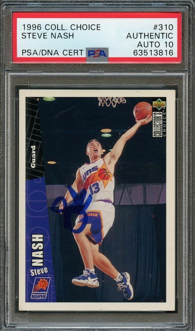 Steve Nash PSA 10 Autographed 1996 Upper Deck Collectors Choice #310 Card (1 of 2)
