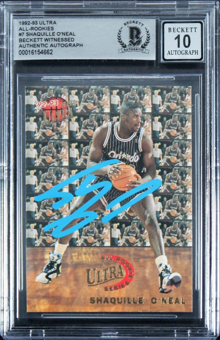 Shaquille O'Neal Signed 1992 Ultra All-Rookies #7 RC Gem Mint 10 Beckett (1 of 2)