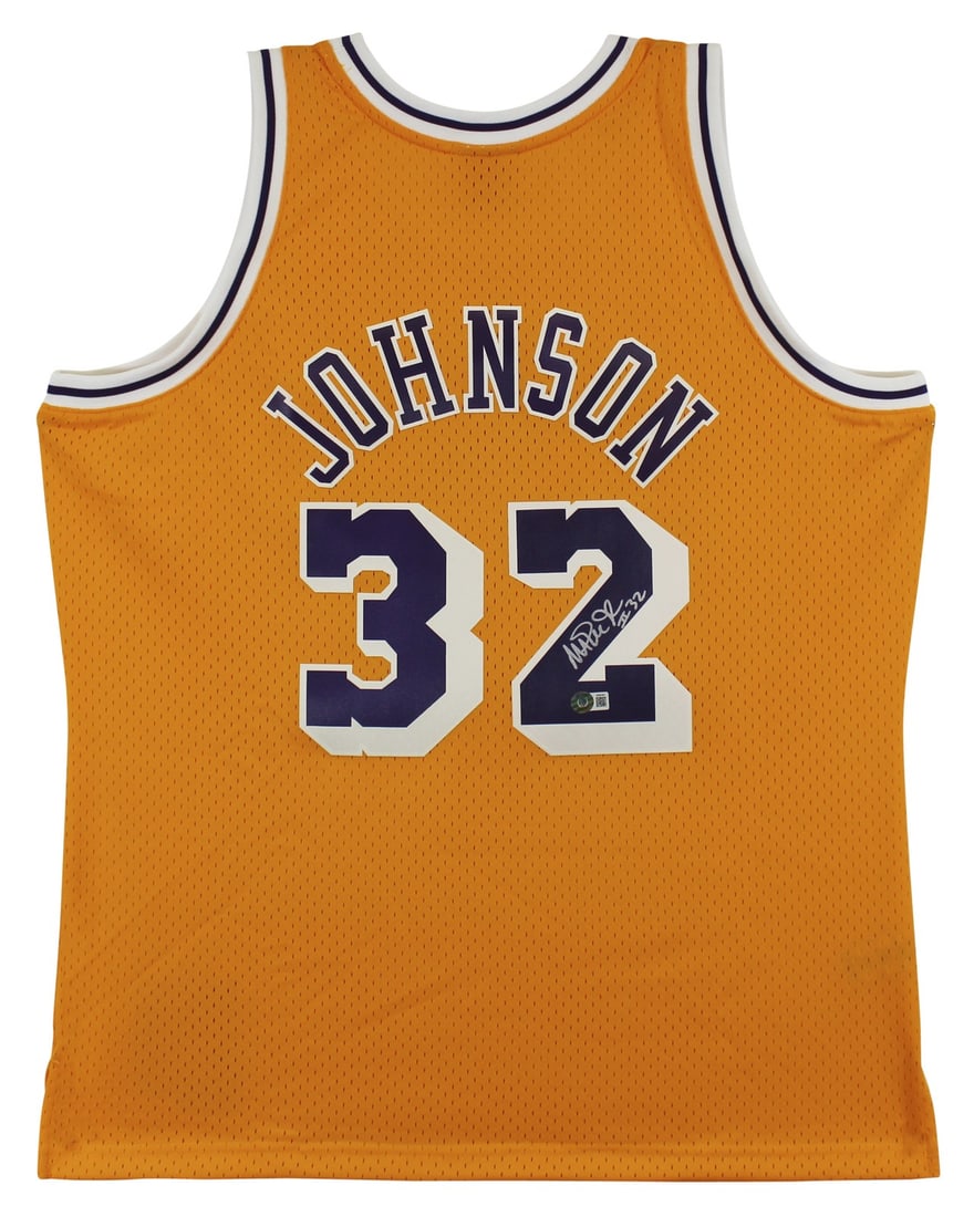 Magic Johnson Signed 1984-85 Lakers Swingman Jersey BAS Authenticated: Magic Johnson Signed 1984-85 Lakers Swingman Jersey BAS Authenticated Celebrate the legacy of Magic Johnson with this original signed 1984-85 Mitchell & Ness Hardwood Classics Swingman jersey. Featuri